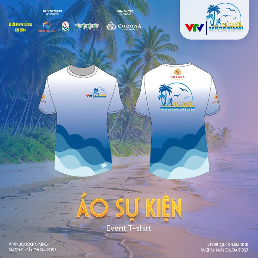 Mẫu áo và huy chương hoàn thành mang không khí biển cả của VTV Phú Quốc Marathon